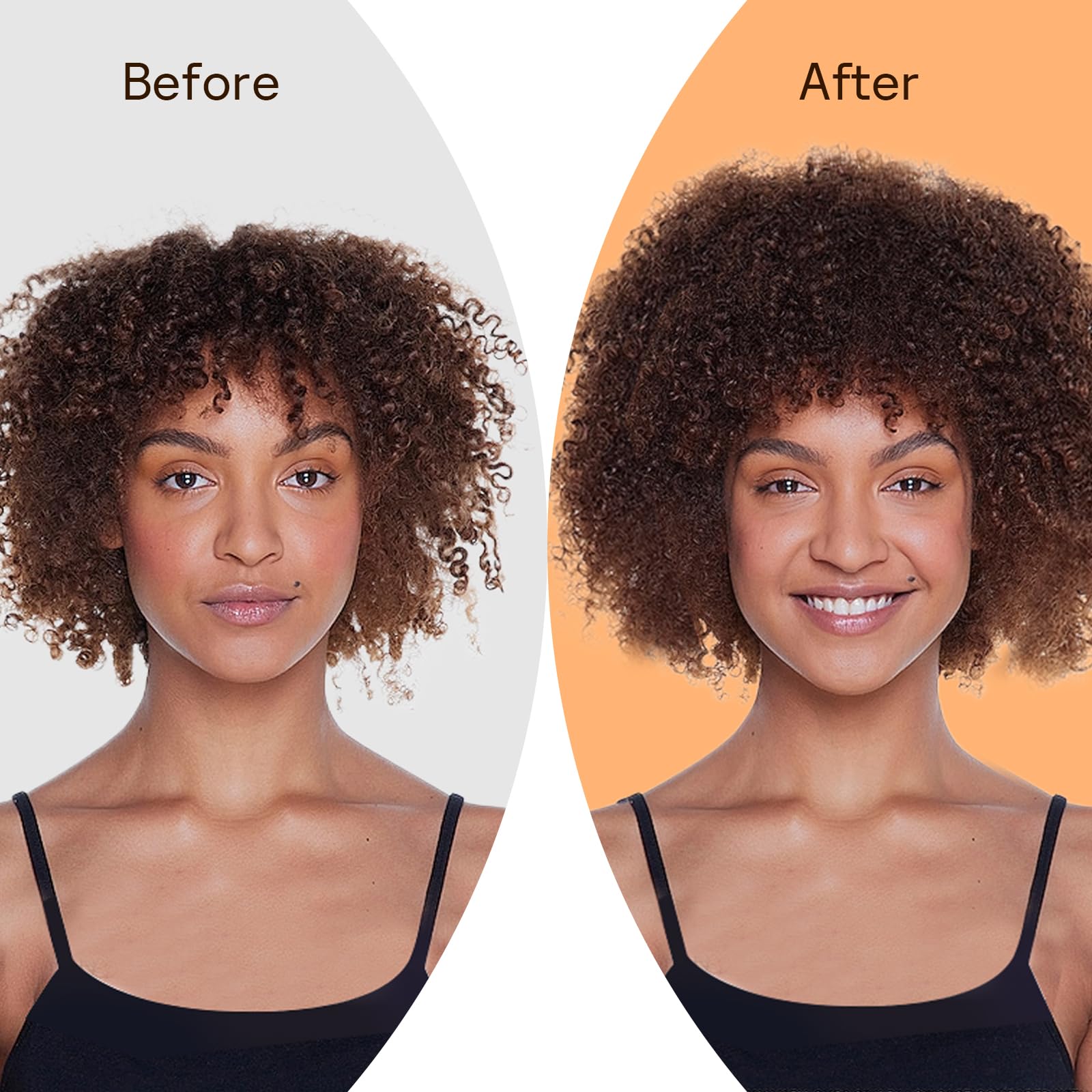 Esctabalt two-row angled teeth design supports curl stretch during styling