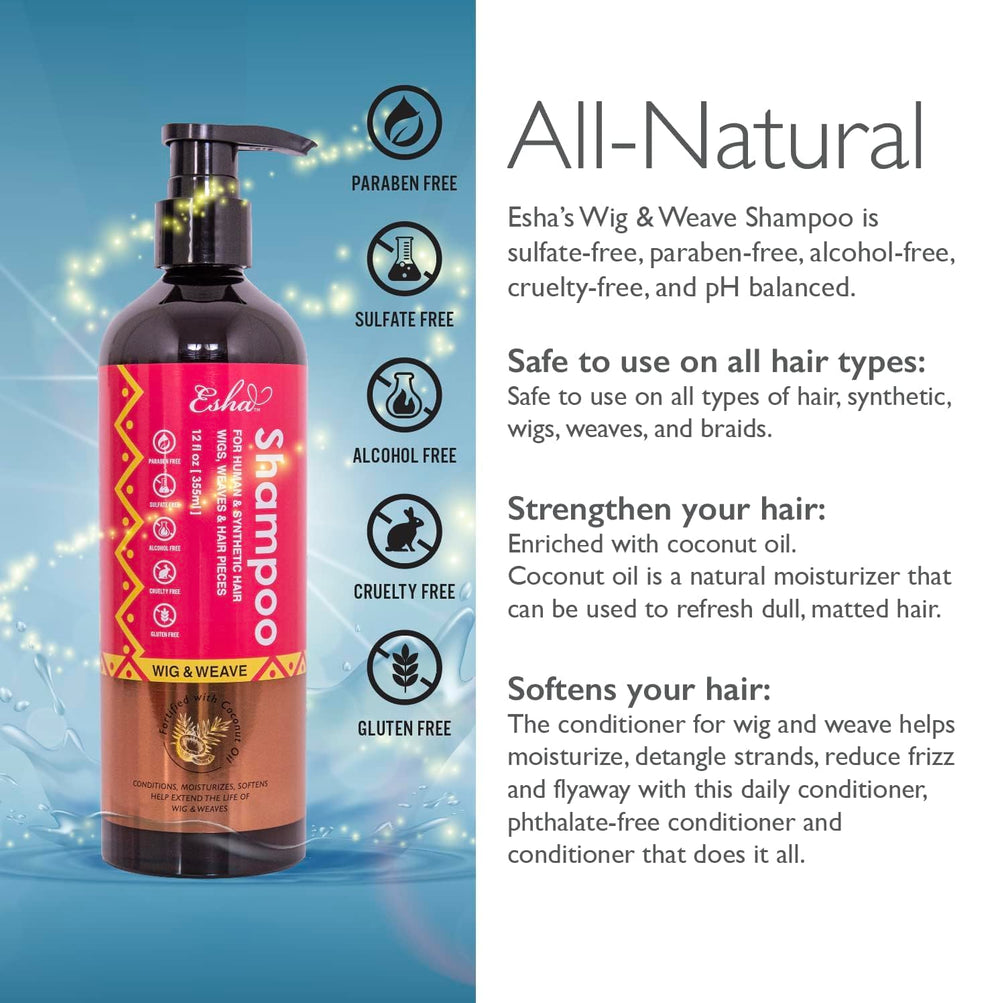 Esha coconut oil infused shampoo massage action showing conditioning benefit