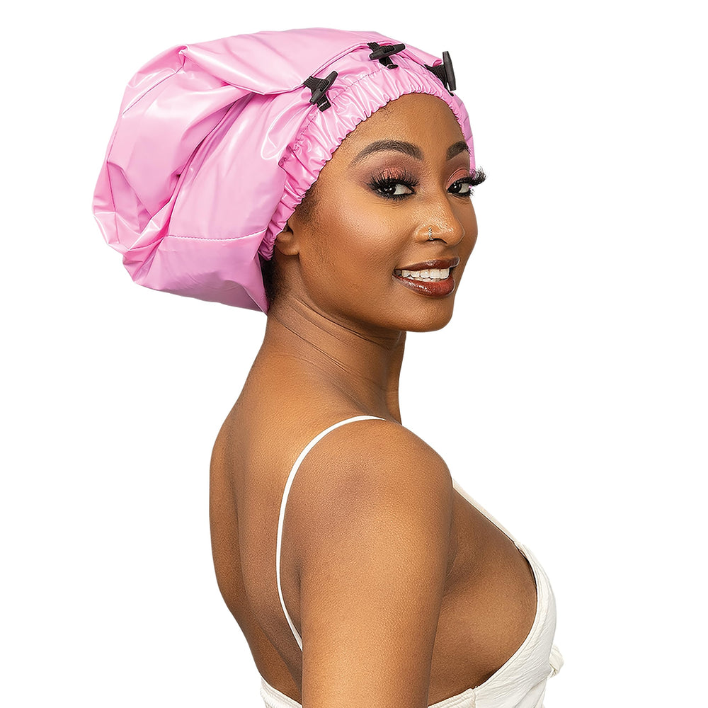 Esha Girl pink cap featuring easy-button-up design for quick comfortable wear