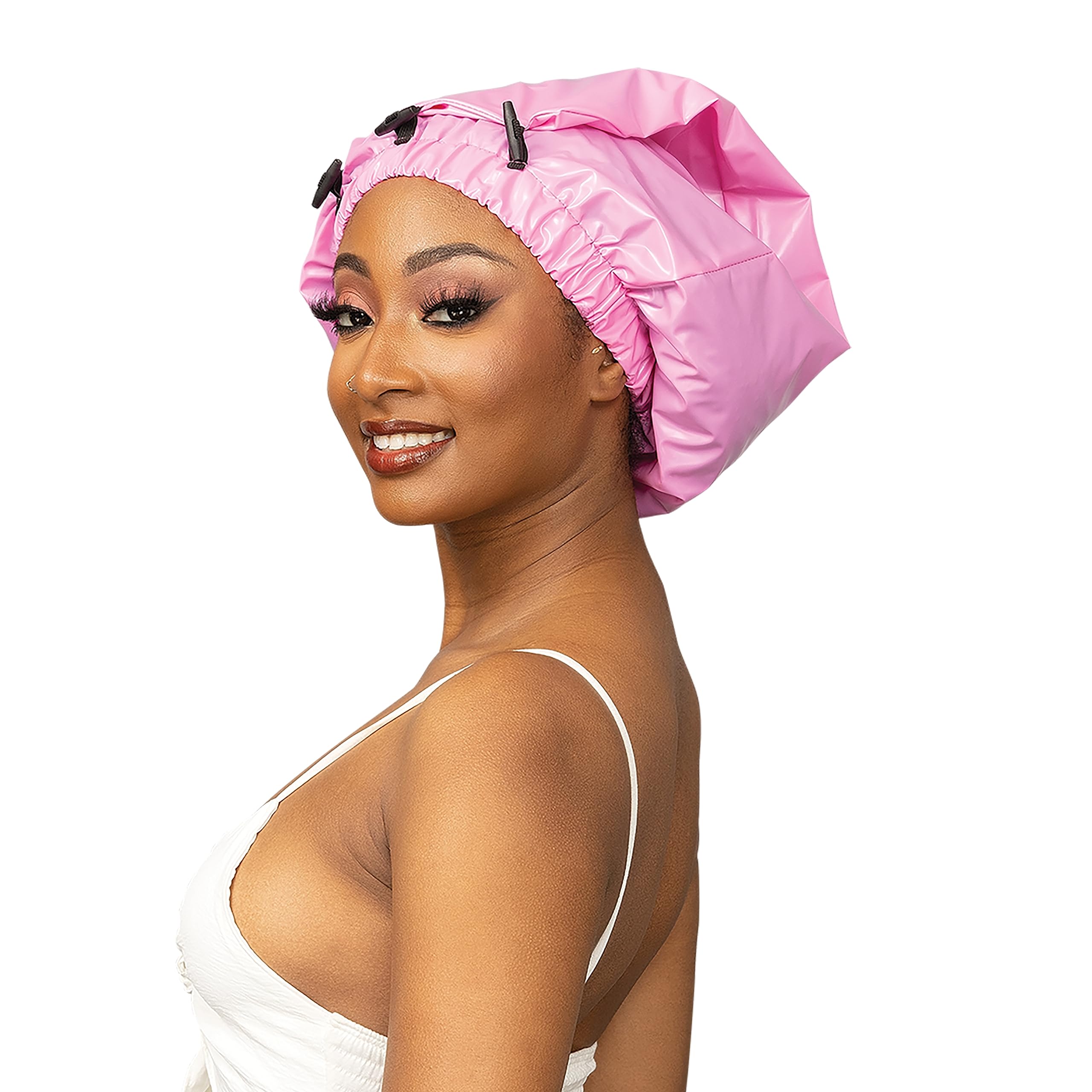 Esha Girl pink shower cap offers snug fit with secure elastic seal