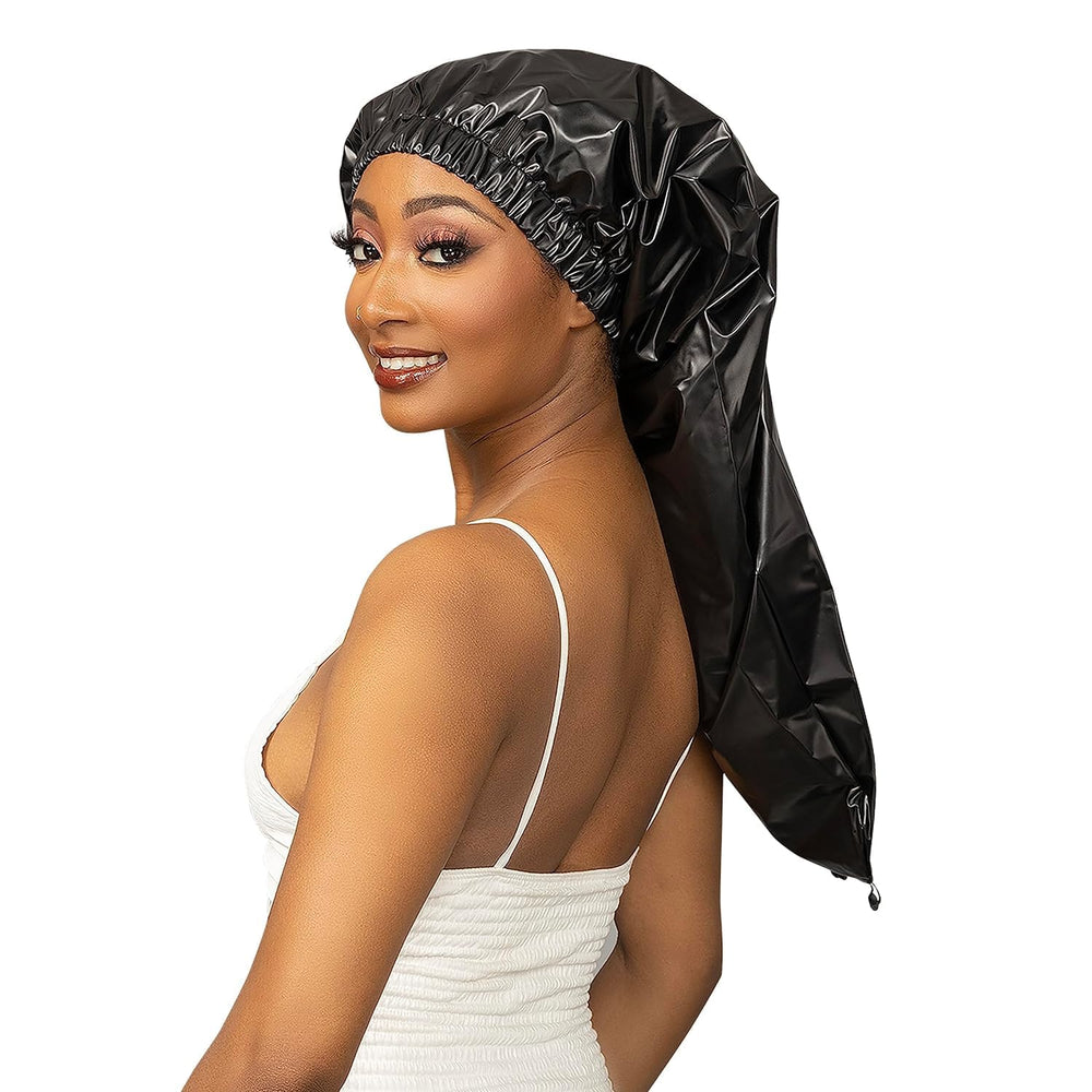 Esha Girl elastic-snug-fit cap delivers a secure seal for all hair lengths.
