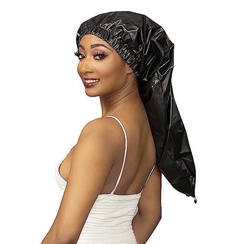 Esha Girl shower cap for long hair shows waterproof protection and secure fit.