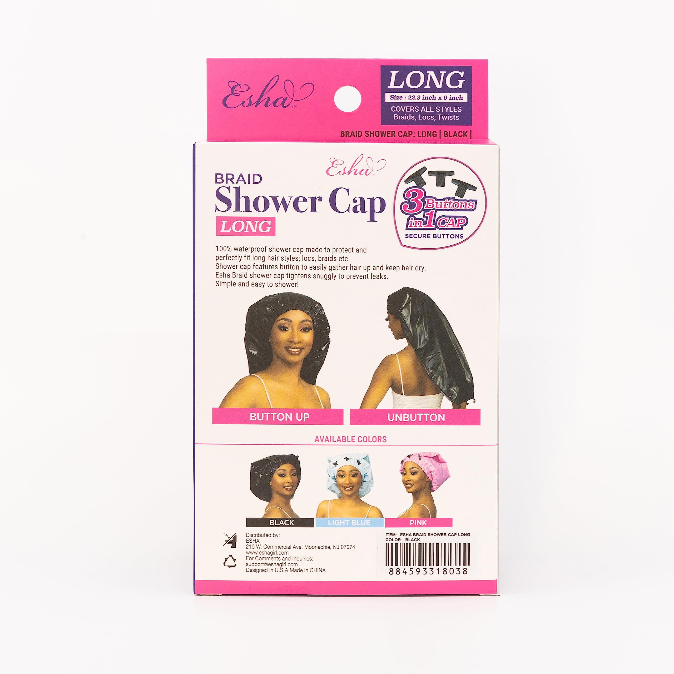 Esha Girl travel on-the-go cap ideal for showers away from home