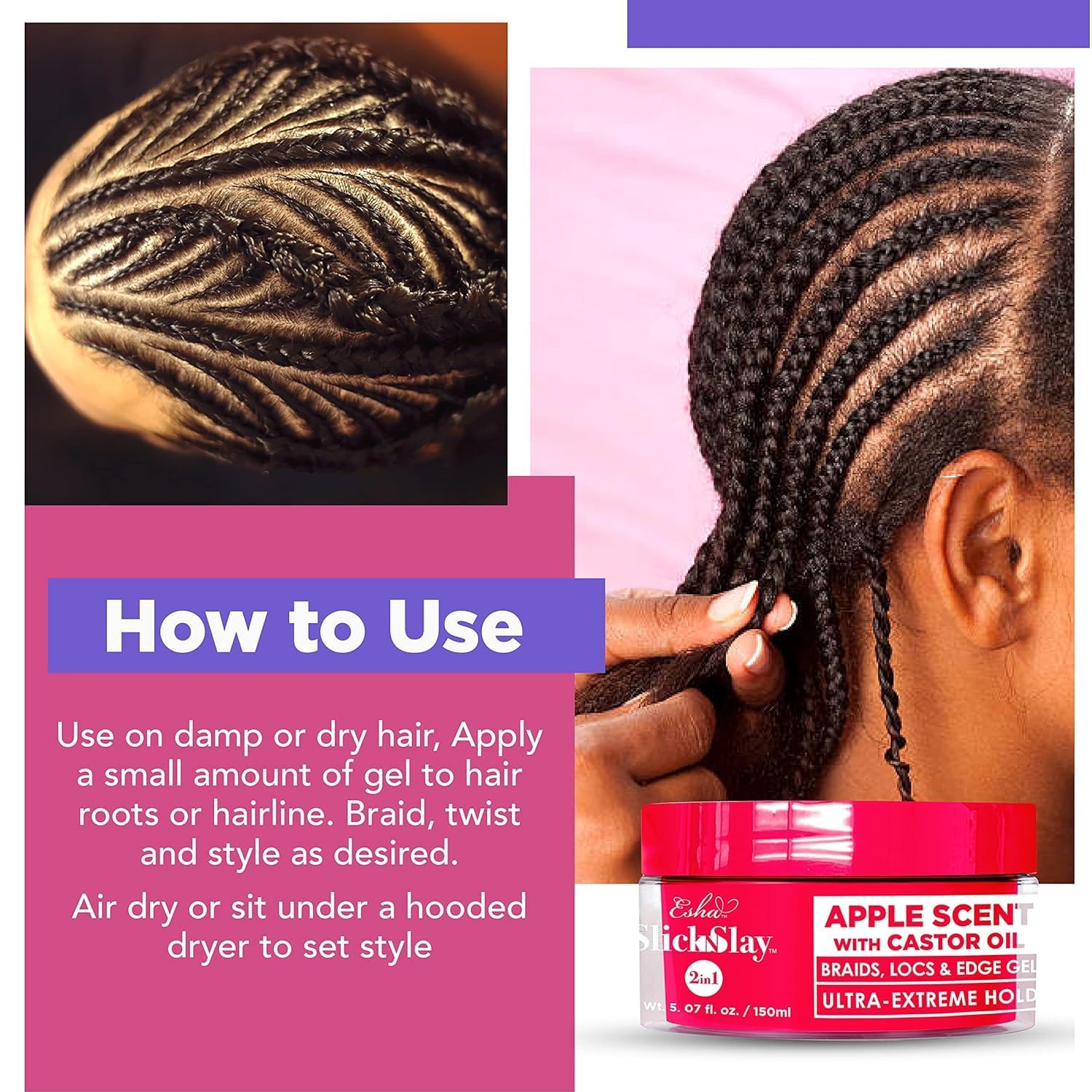 Esha Slick N Slay locs and twists styling image—versatile for various textures.
