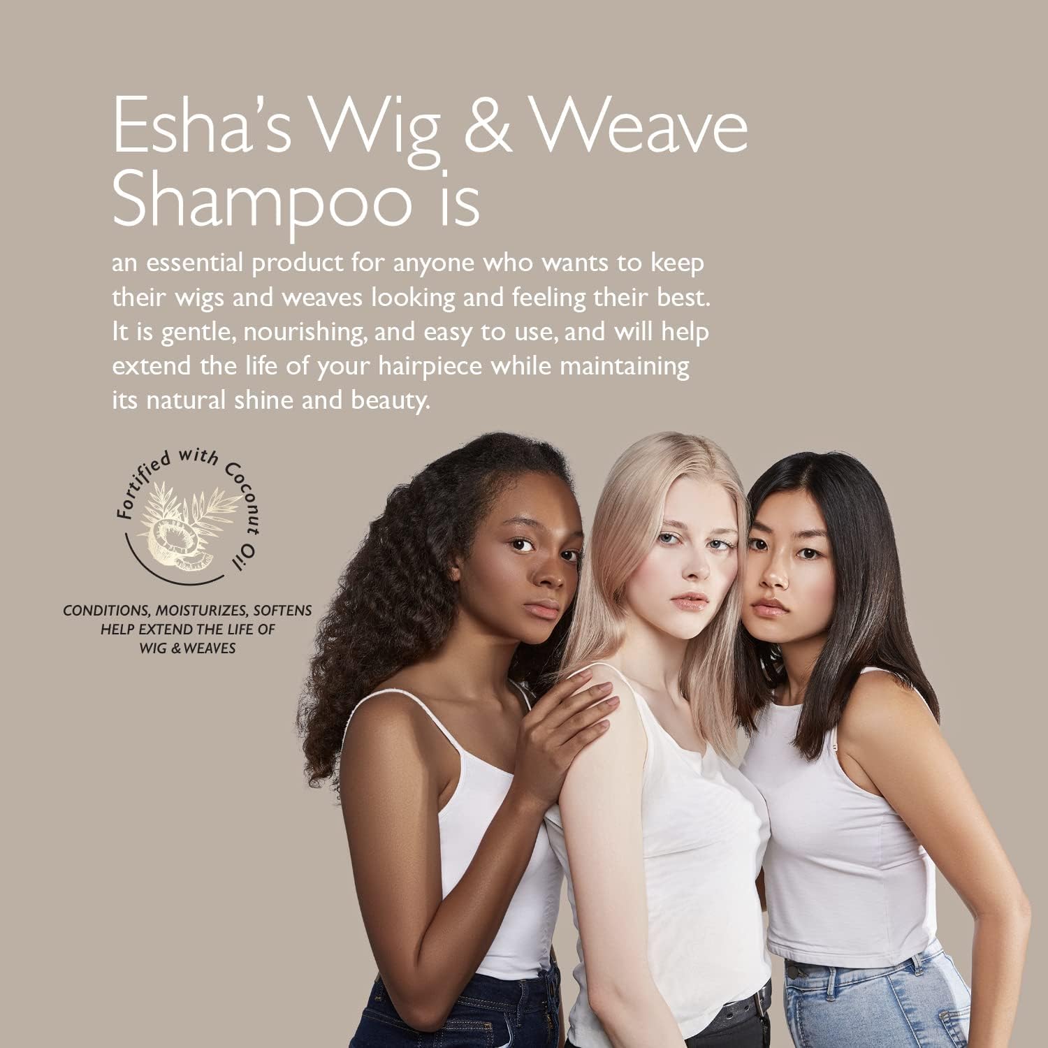 Esha Wig and Weave Revitalizing Shampoo hands applying product for easy wig care