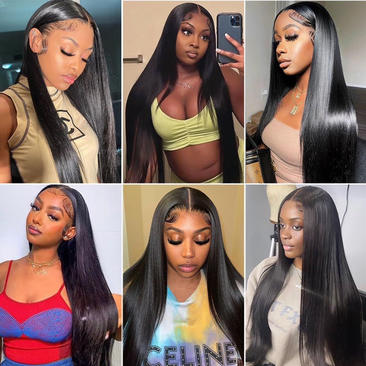 ESIWONHAIR 150 density straight hair provides fuller natural look