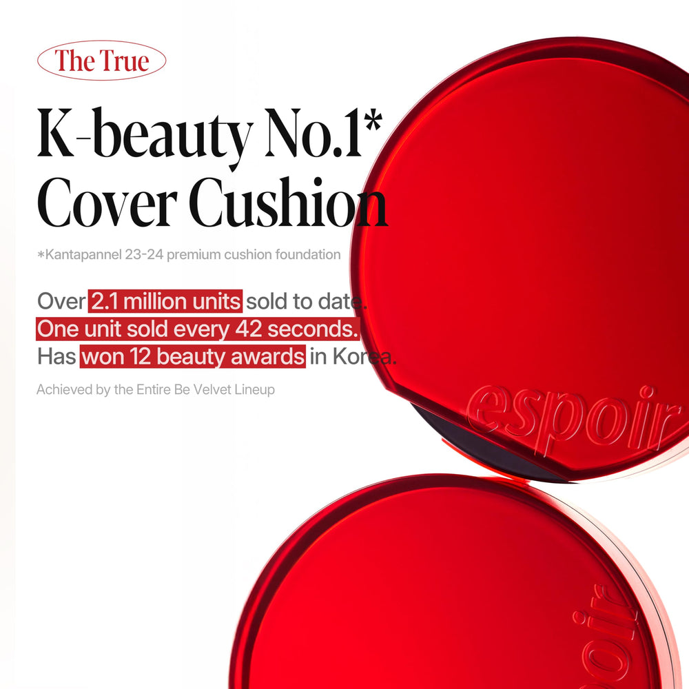 Espoir Be Velvet Cushion Foundation puff applying for quick coverage