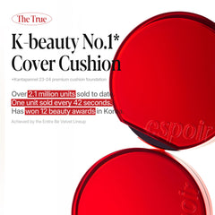 Espoir Be Velvet Cushion Foundation puff applying for quick coverage