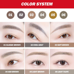 Espoir Brow Balance Pencil Ash Brown angled-edge tip creates hair-like, detailed strokes
