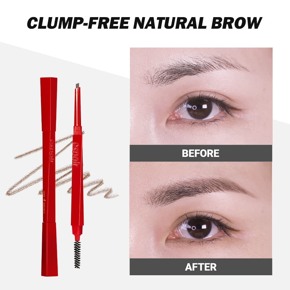 Espoir Brow Balance Pencil Ash Brown diagonal grip-cap design prevents rolling during use