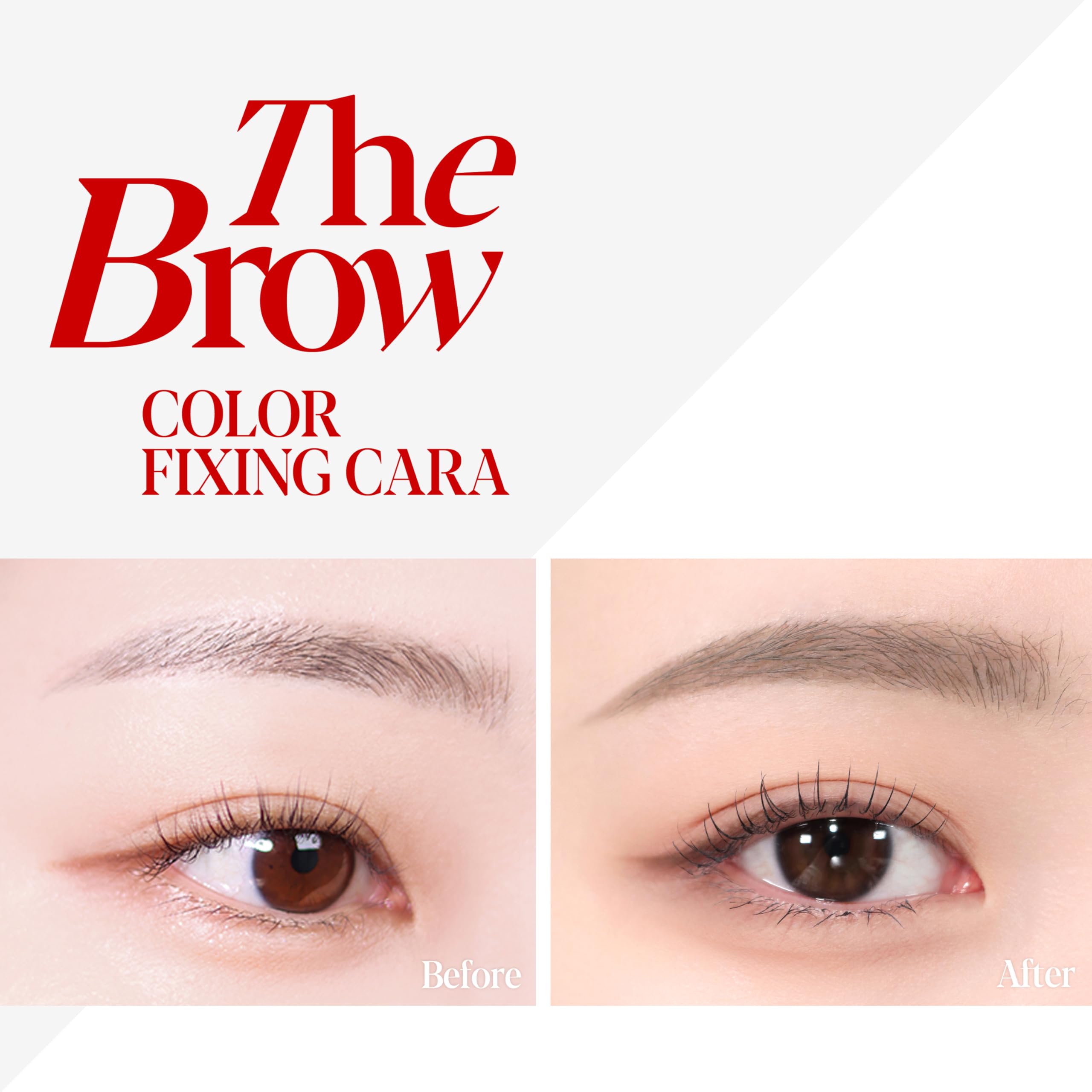 Espoir The Brow Color Fixing Cara angled skinny brush enables precise brow shaping.