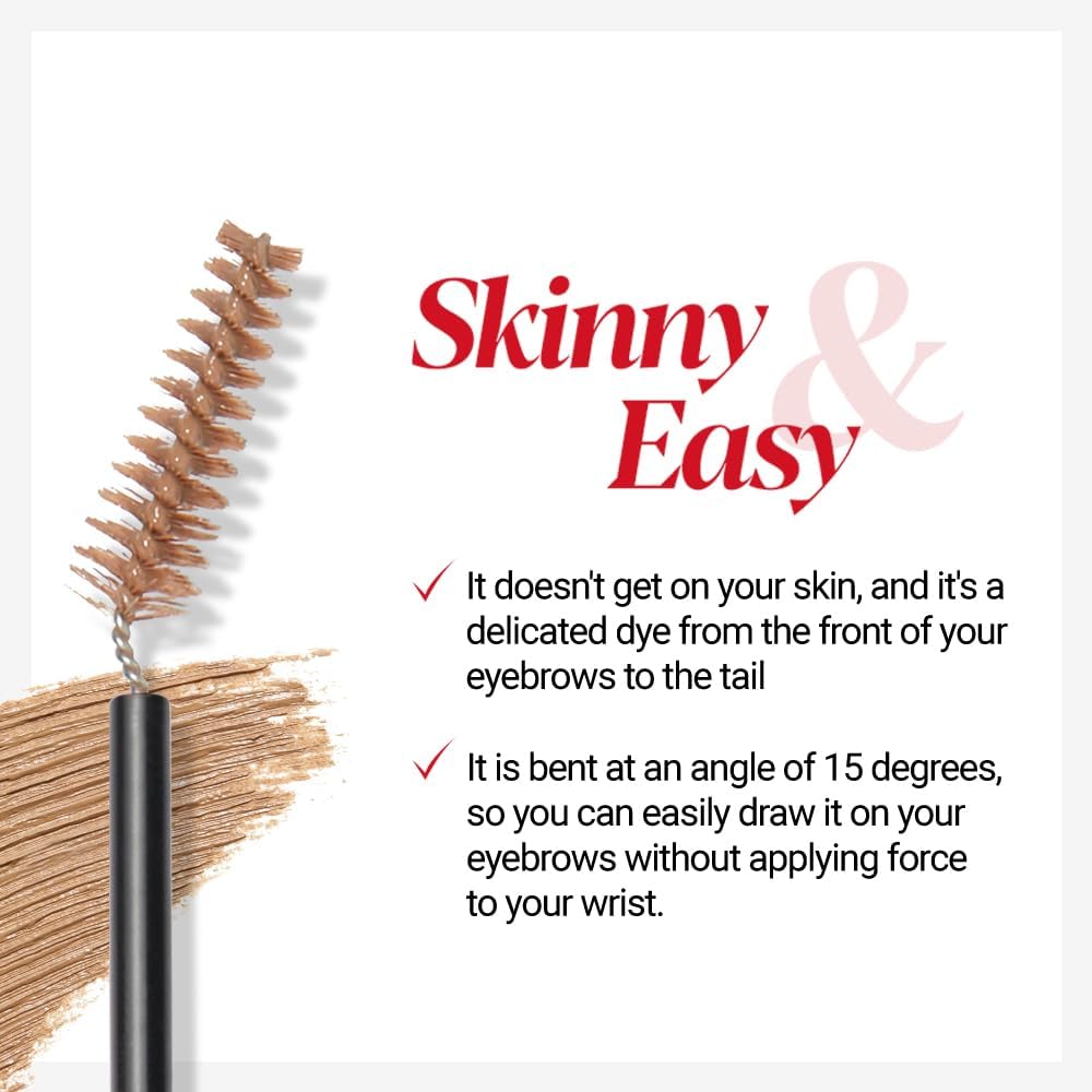 Espoir Brow Color Fixing Cara beige brush application glides across brows from tail to head.