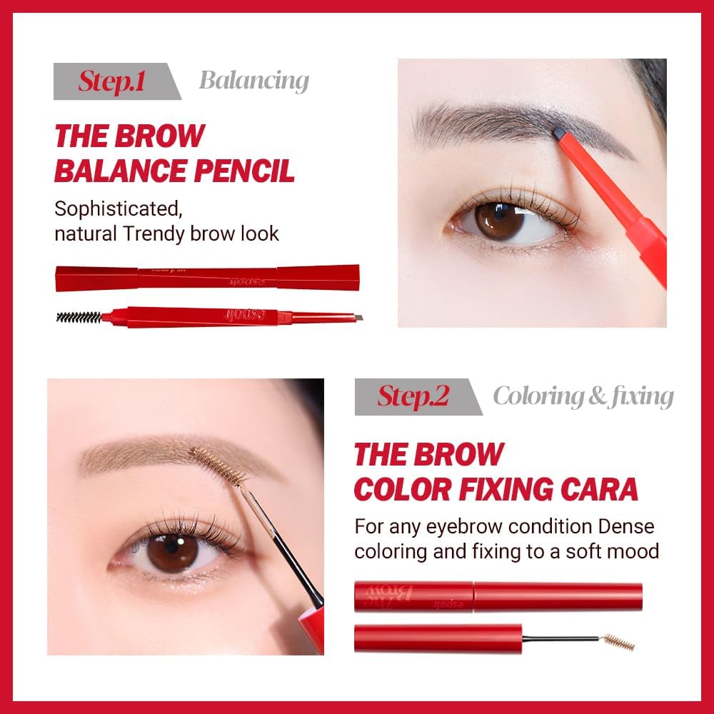 Espoir Brow Color Fixing Cara beige daily-use brow mascara in a compact tube.