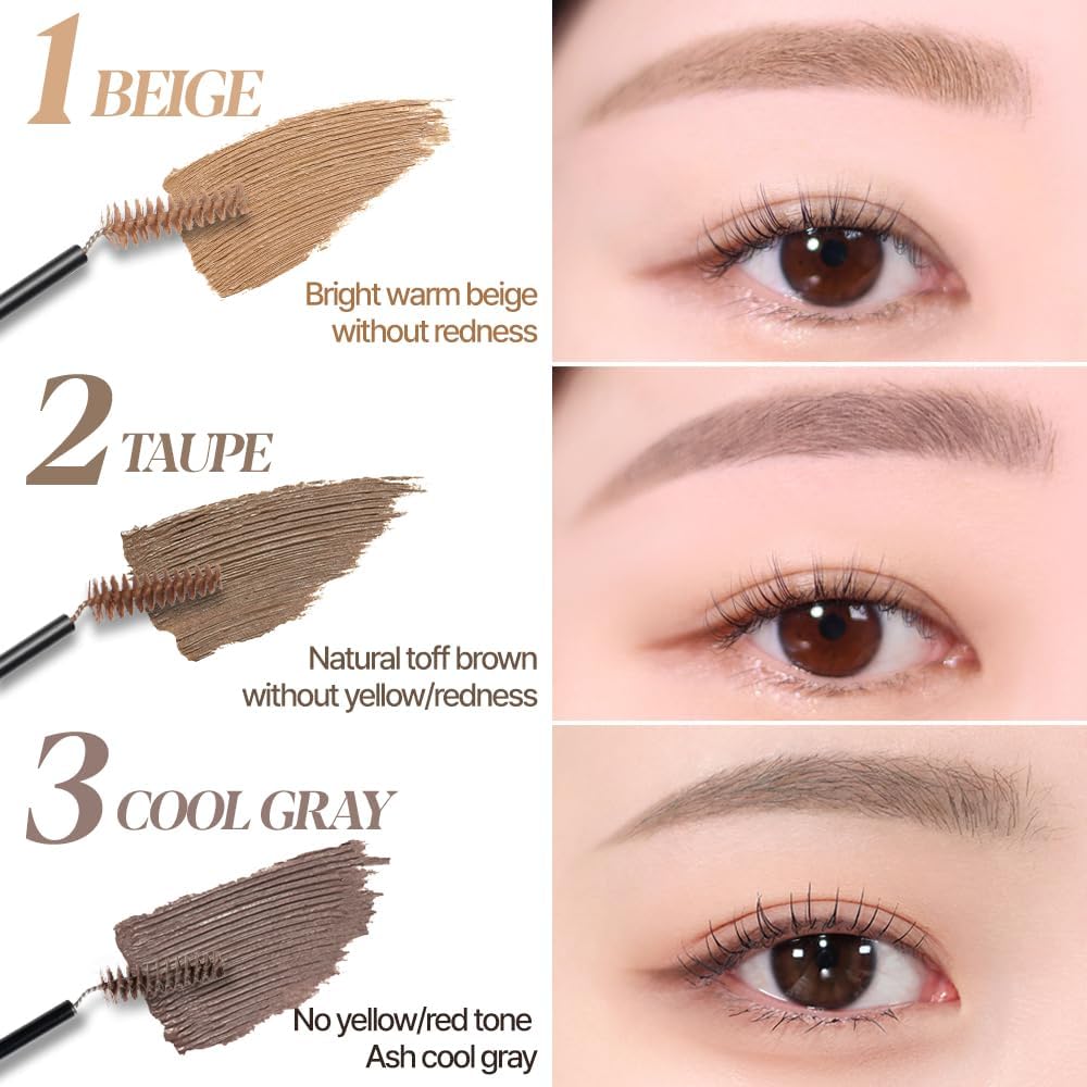 Espoir Brow Color Fixing Cara beige pigment swatch shows warm beige shade.