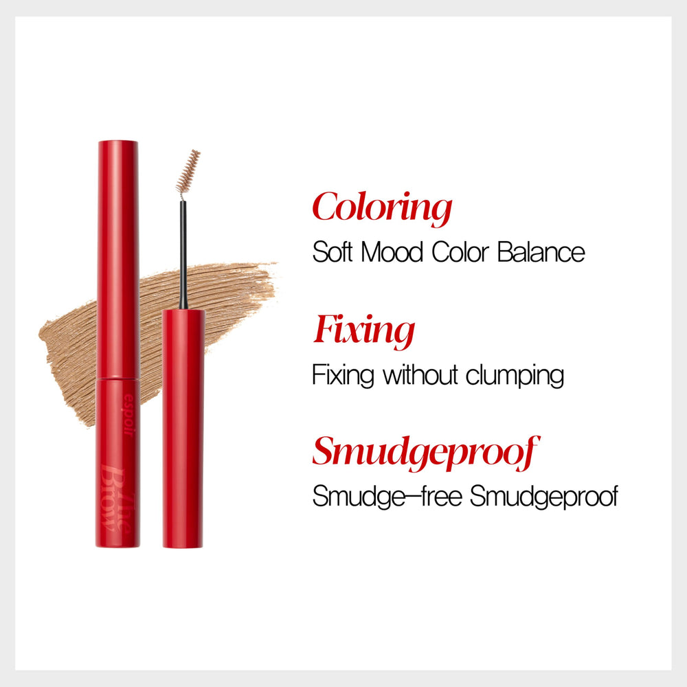 Espoir Brow Color Fixing Cara beige smudge-proof formula resists sweat during workouts.