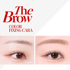 Espoir Brow Color Fixing Cara beige triangular brush tip demonstrates easy brow shaping.