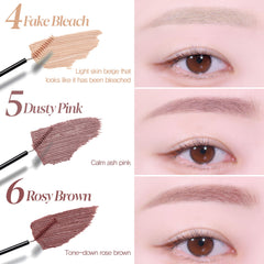 Espoir Brow Color Fixing Cara soft brown look on natural brows with subtle definition.