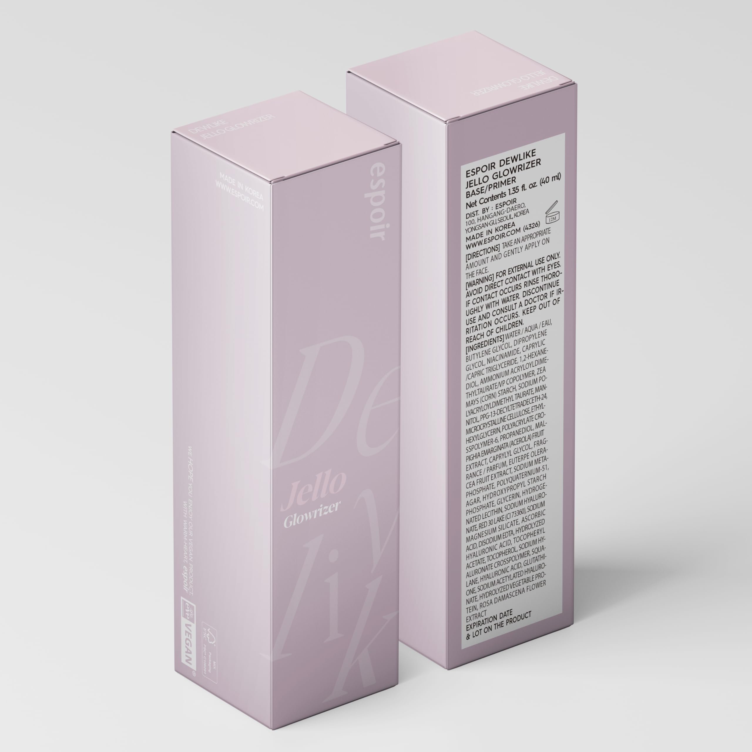 Espoir Glowrizer application on skin demonstrating smooth finish