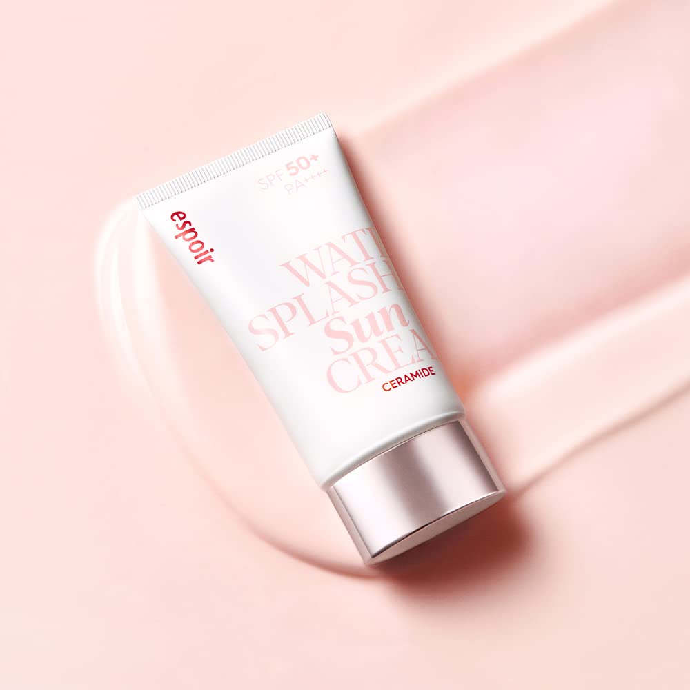 Espoir Water Splash Sun Cream routine-use image suggests wearing under makeup.