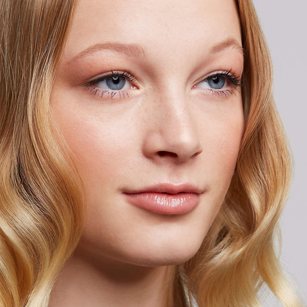 essence Bye Bye Panda Eyes mascara swatch on skin showing defined lashes and even color