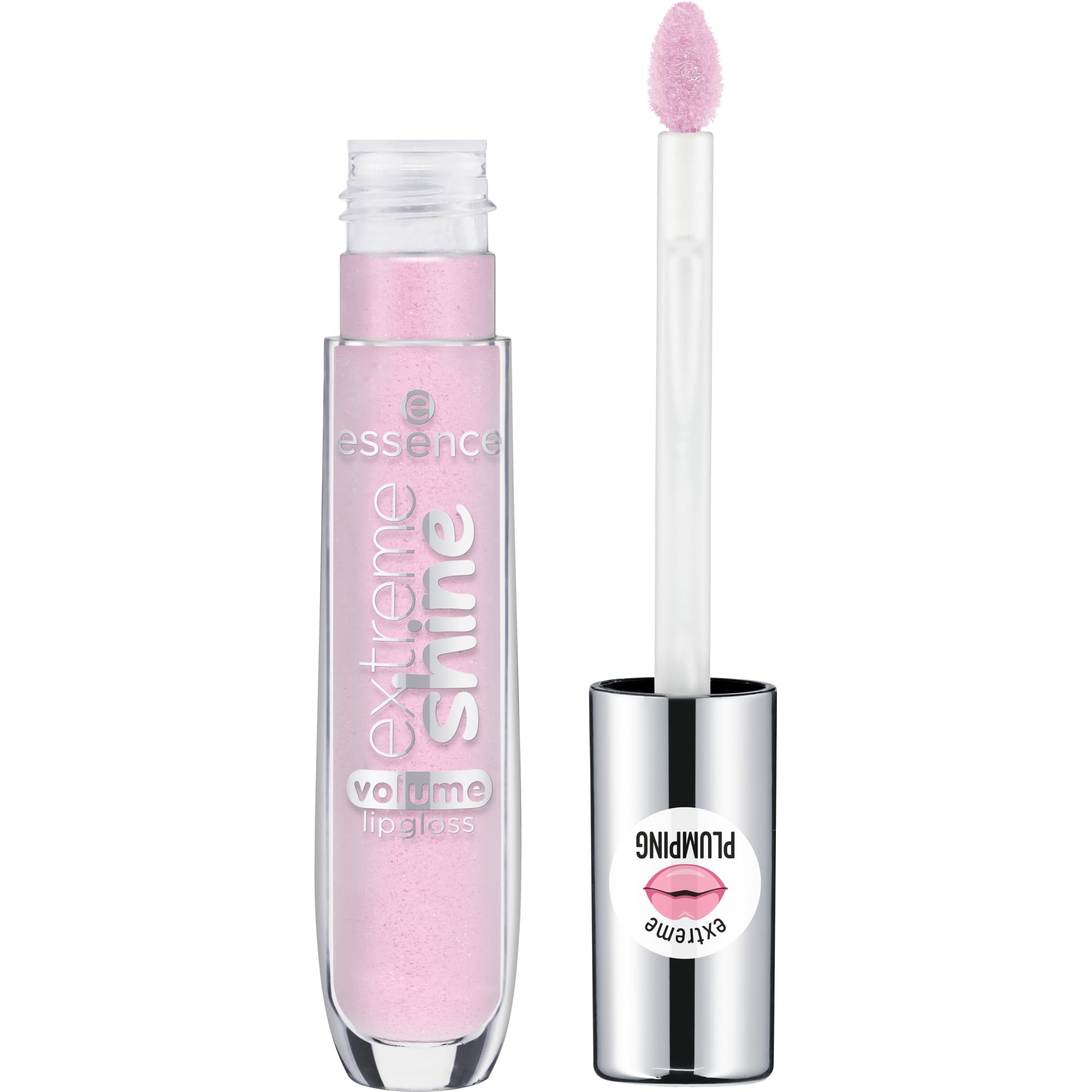 essence Extreme Shine lip gloss swatch on hand showing smooth glide and even coverage