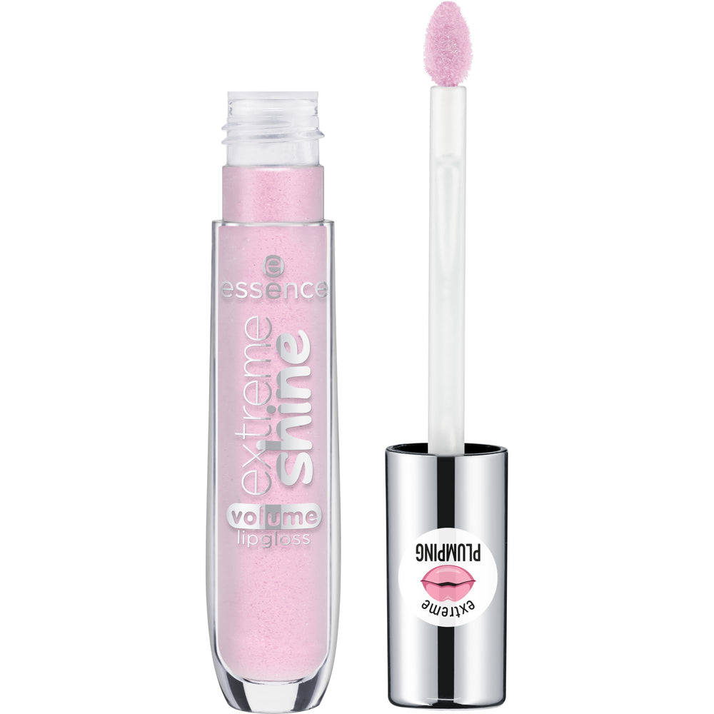 essence Extreme Shine lip gloss swatch on hand showing smooth glide and even coverage