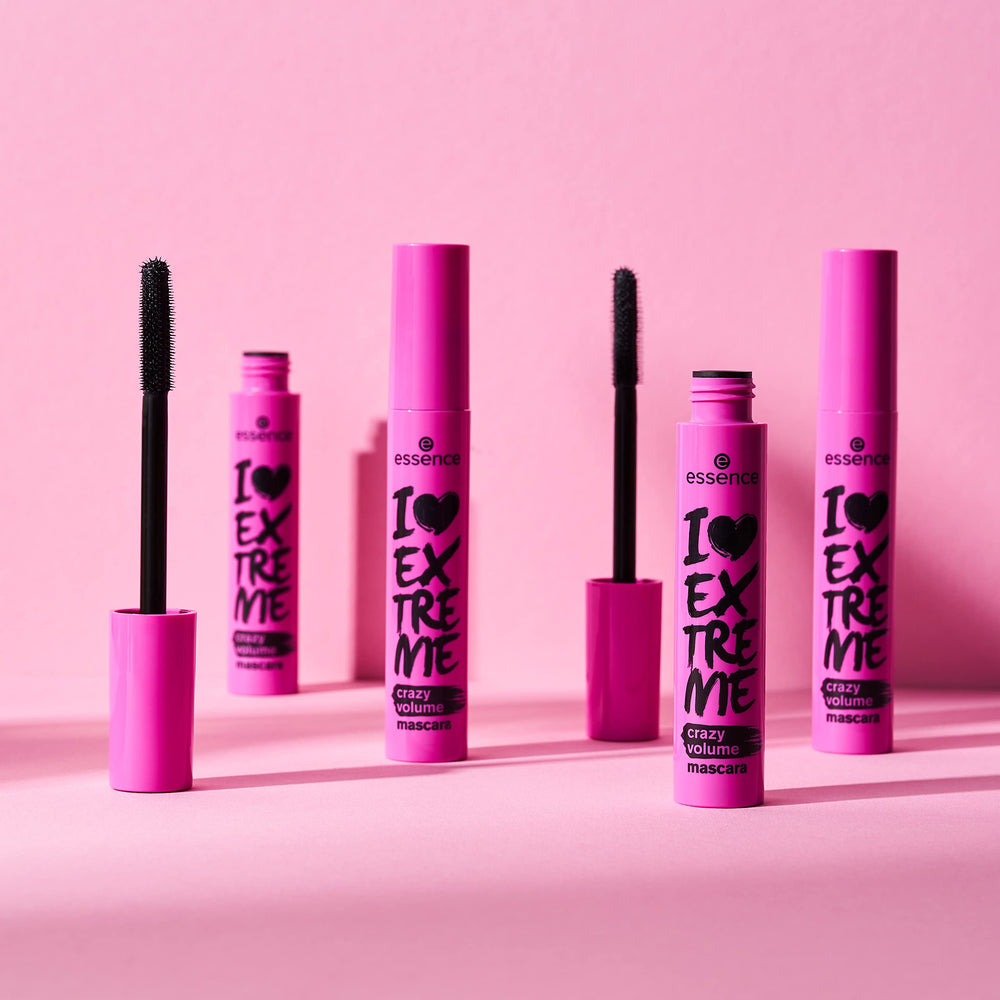 essence I Love Extreme Crazy Volume Mascara brush strokes deliver smooth, clump-free coverage