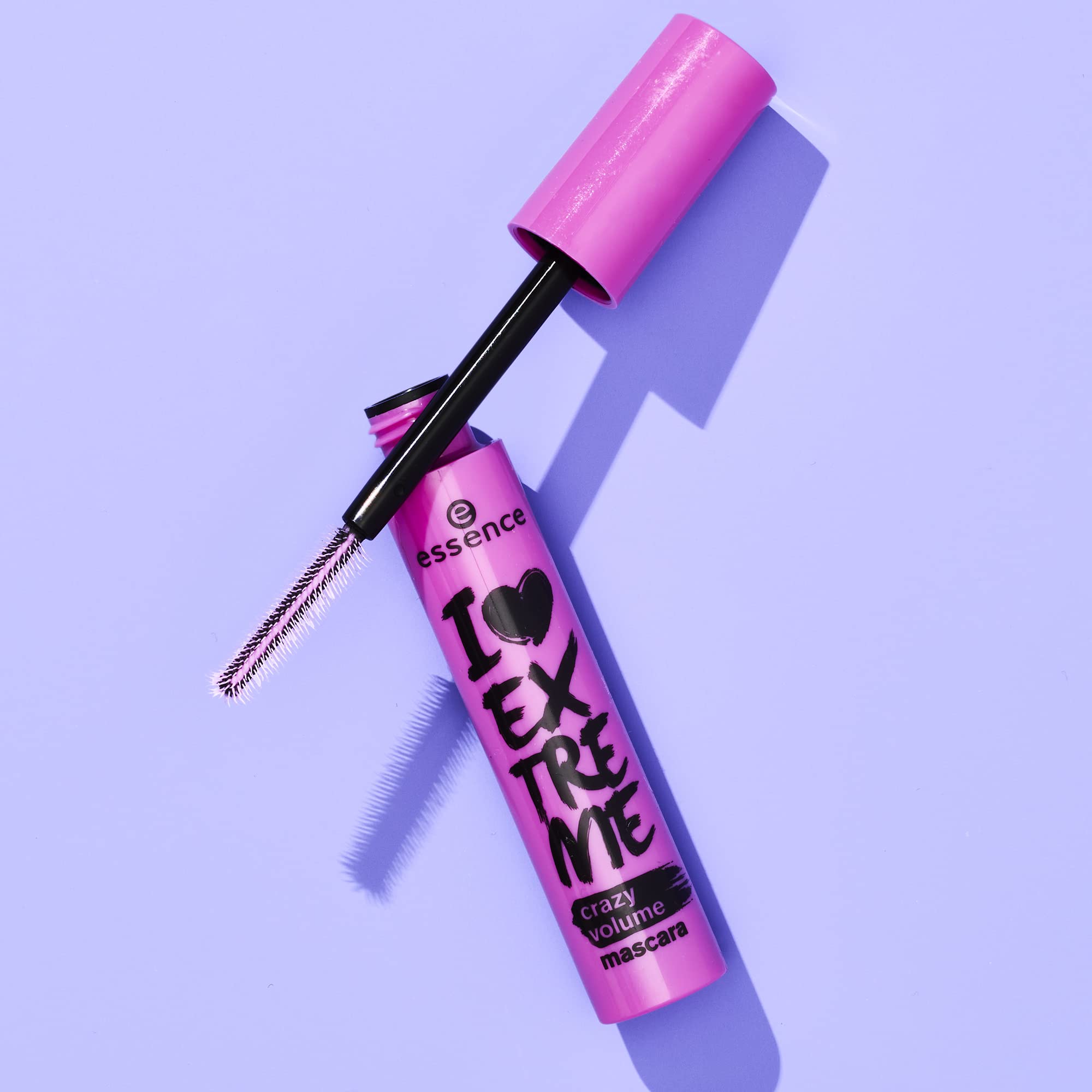 essence I Love Extreme Crazy Volume Mascara open wand ready for multiple coats