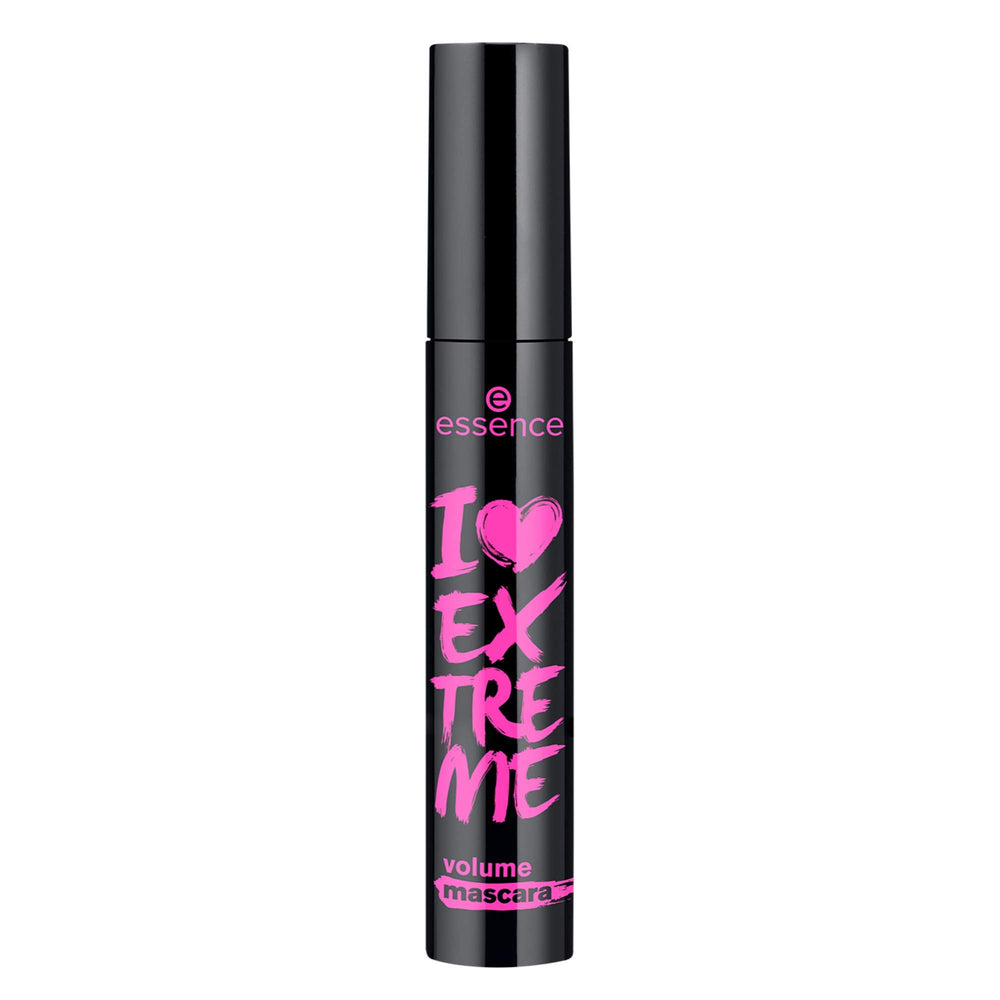 essence i love extreme volume mascara brush closeup highlights large fiber brush for dramatic volume.