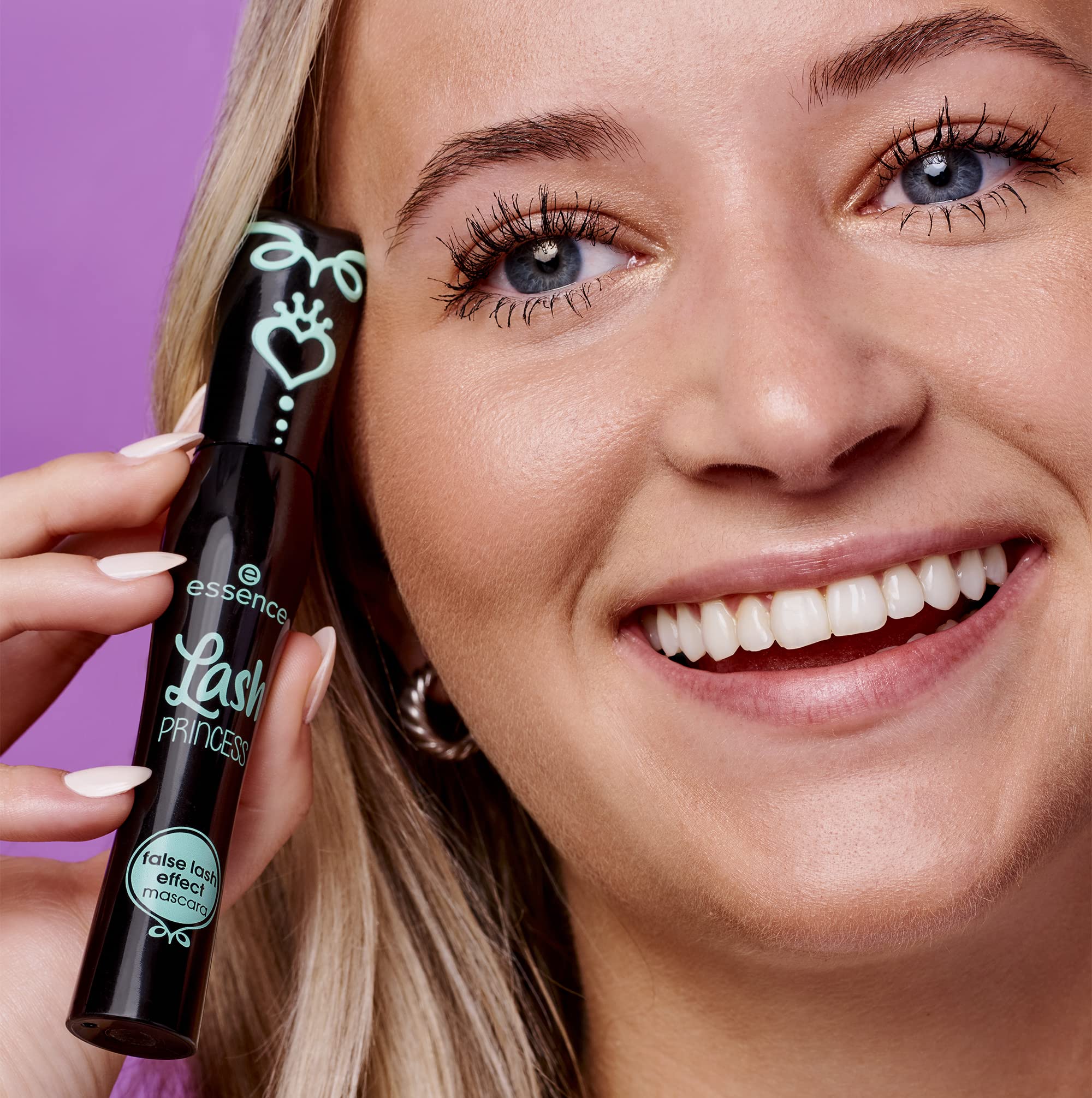 essence lash-princess mascara wand in hand for smooth, clump-free application
