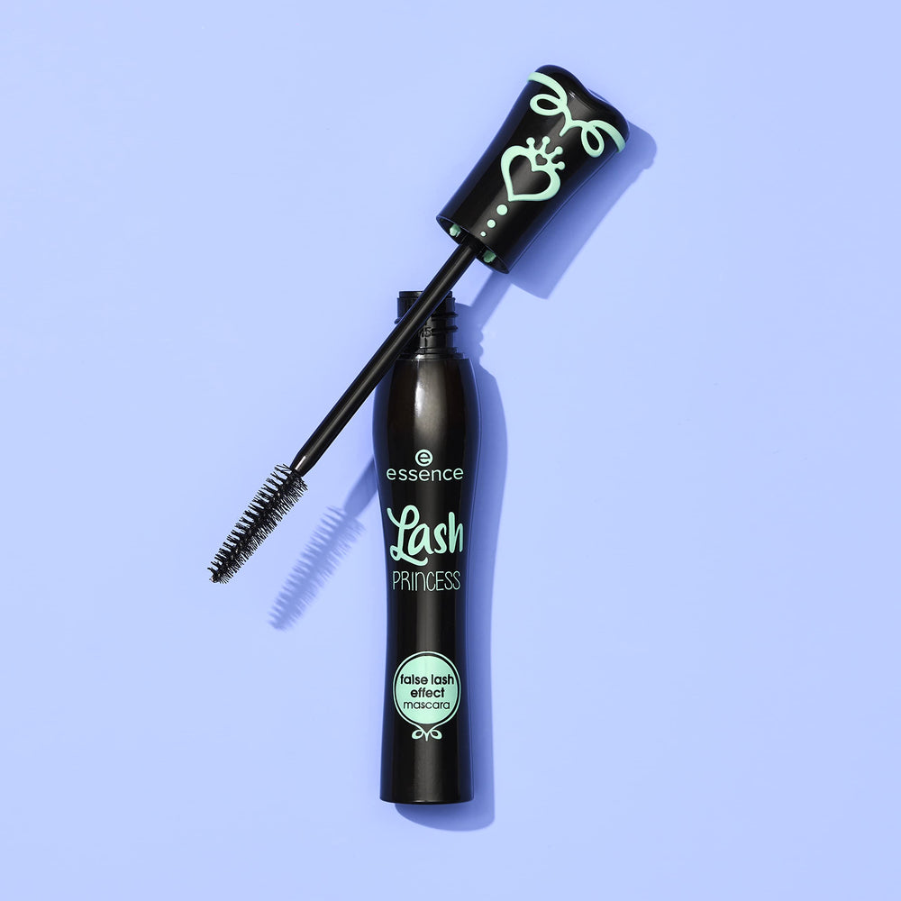 Essence Lash Princess tube open tip showing wand insertion and hygienic design benefit