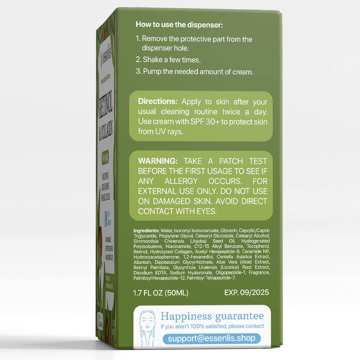 ESSENLIS Retinol Cream in use supports a simple daily skincare routine
