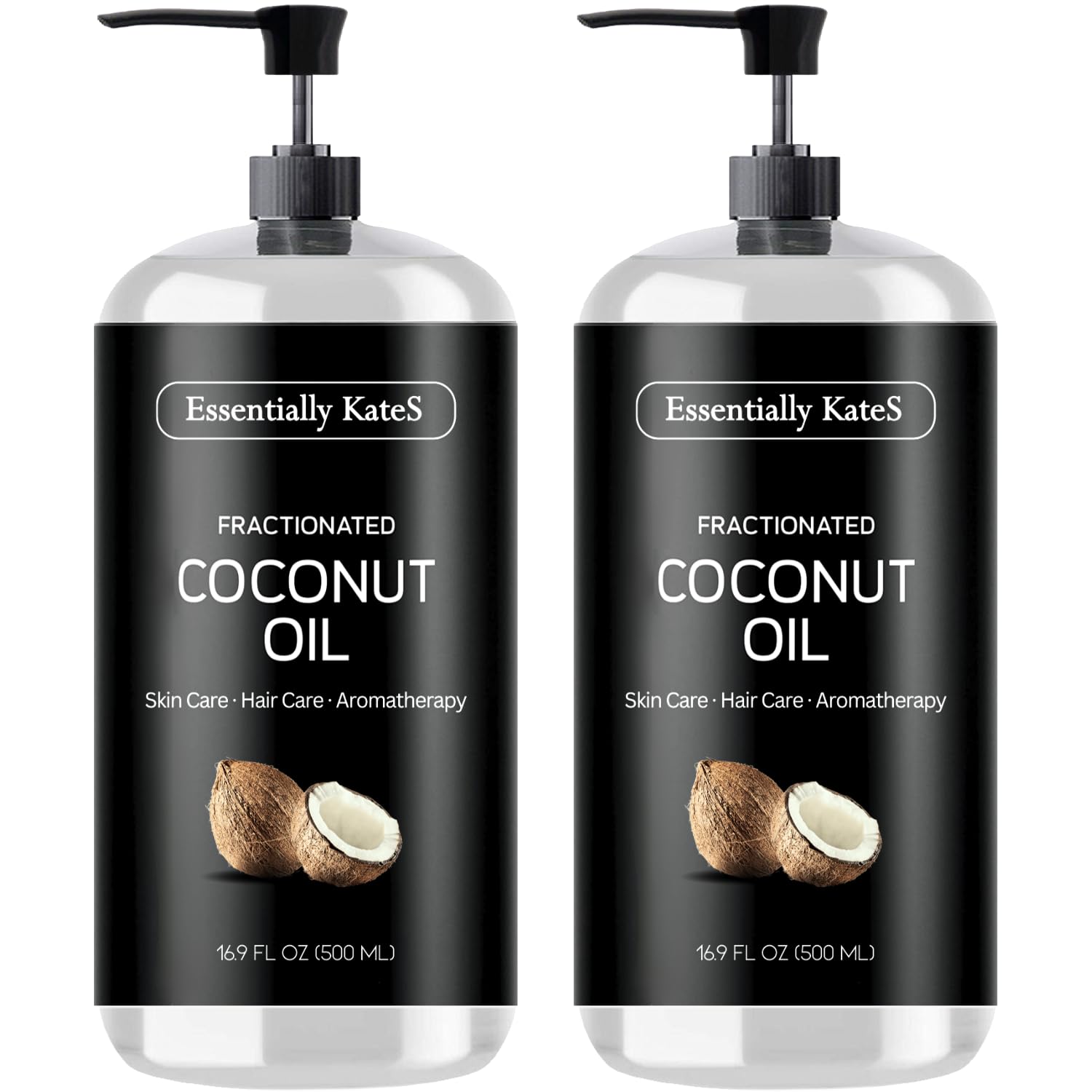 Essentially KateS fractionated coconut oil bottle no scent ideal for skin hydration and daily care.