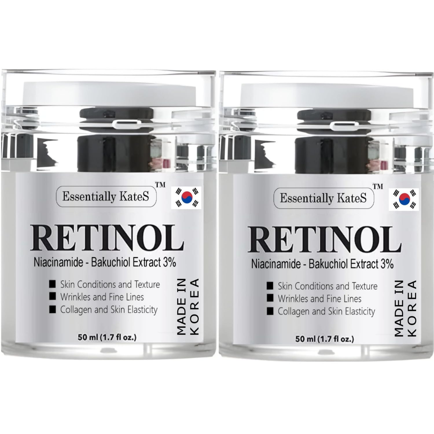 Essentially KateS Retinol Moisturizer Cream on face for smooth, hydrated skin.