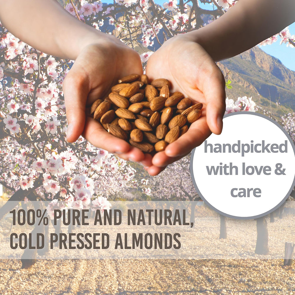 Essentially KateS Sweet Almond Oil on hair providing nourishment and shine.