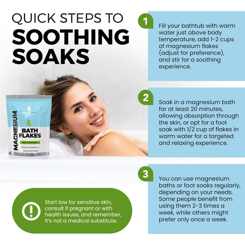 essentiallybased ultra-pure magnesium chloride flakes ideal for bath and soak routines