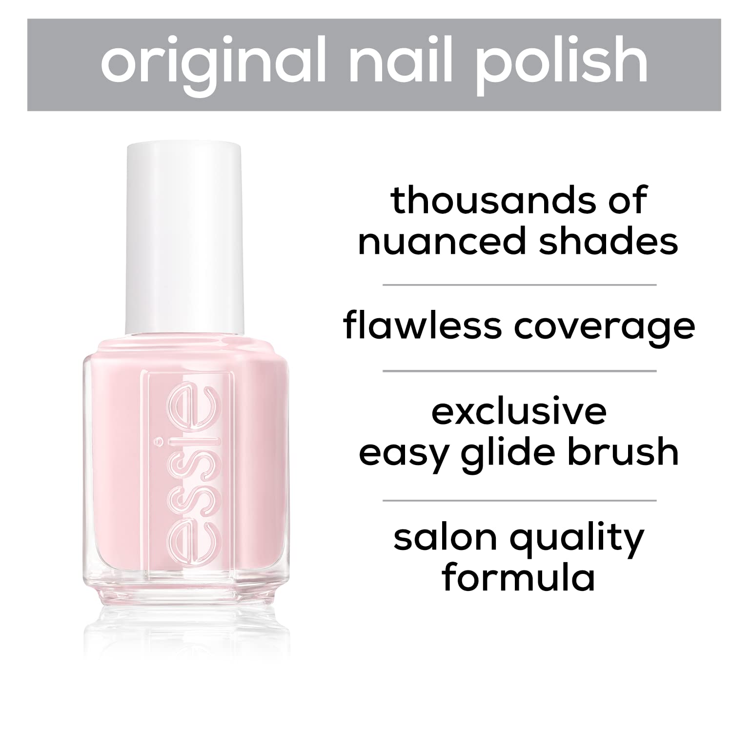 essie swatches image shows color range and buildable opacity for subtle to bold looks.