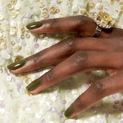 essie Meet Me at Midnight applies evenly with the easy glide brush for flawless coverage.