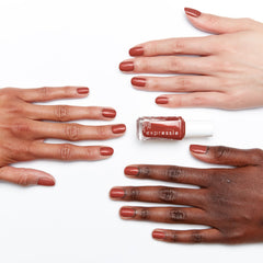 Essie Expressie angled brush enables easy self-application with both hands.