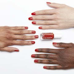 essie Expressie fast-drying swatch reveals bold red color in minutes