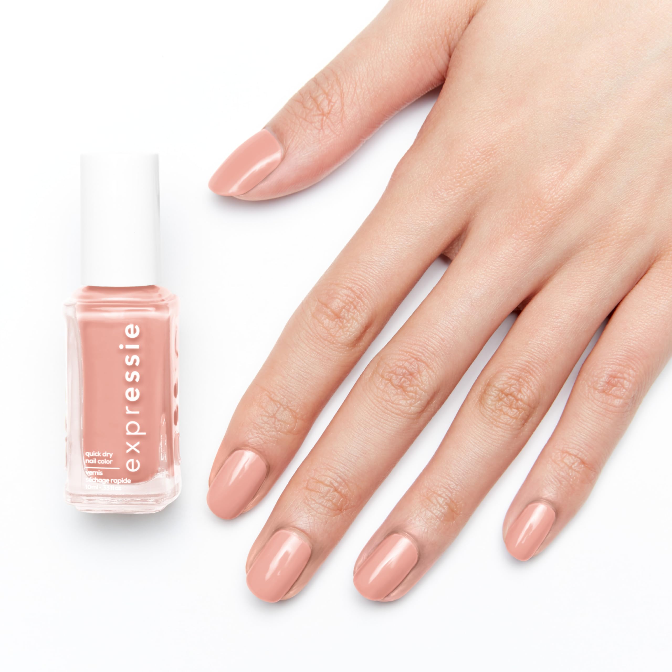 essie expressie left-hand application demo with angled brush
