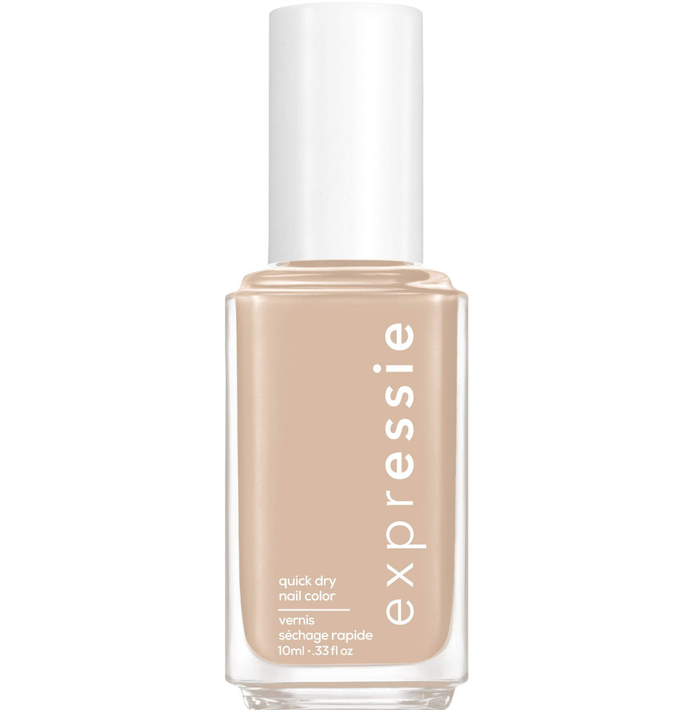 essie expressie millennium momentum bottle front showing quick-dry beige cream formula.
