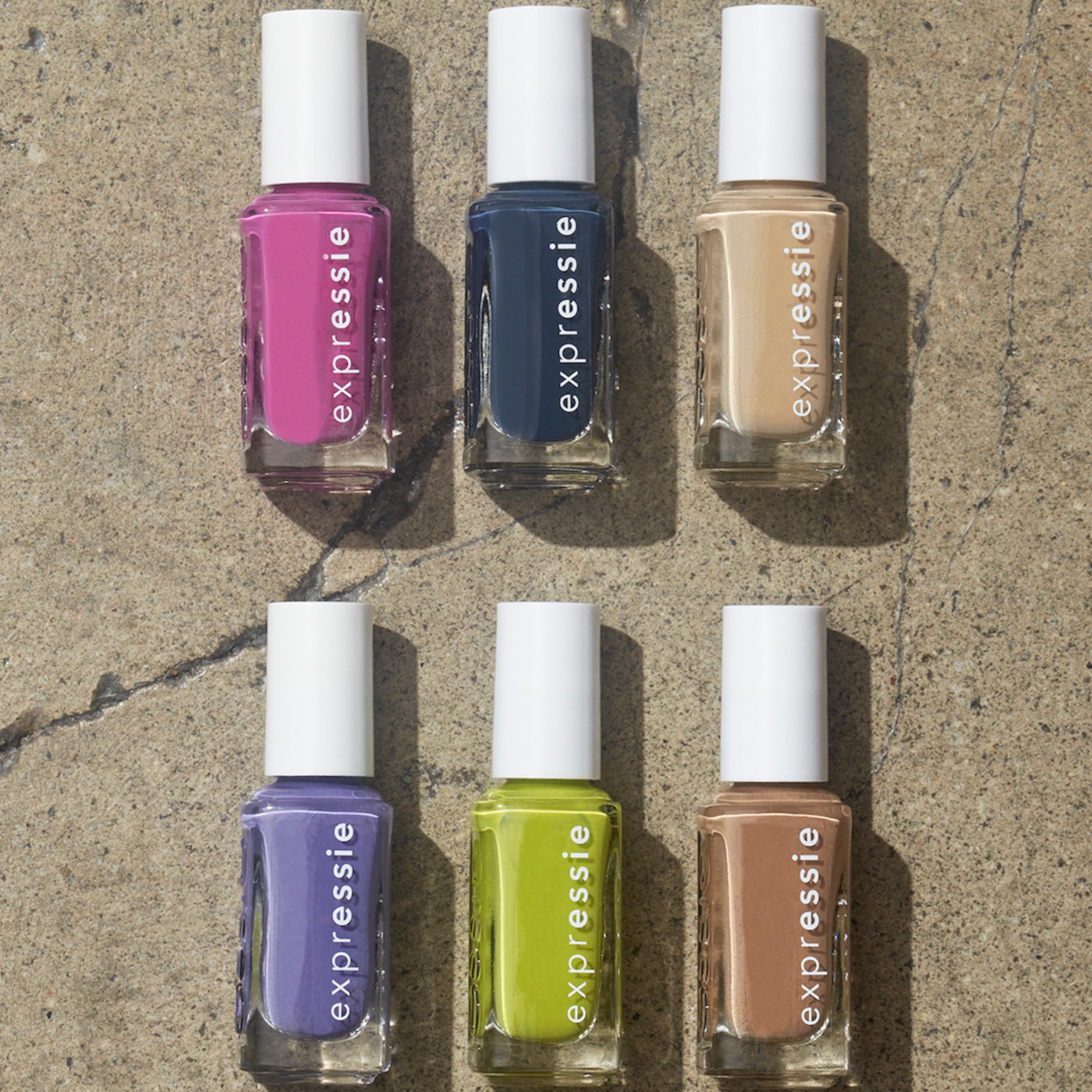 essie expressie application on nails without base or top coat for clean finish