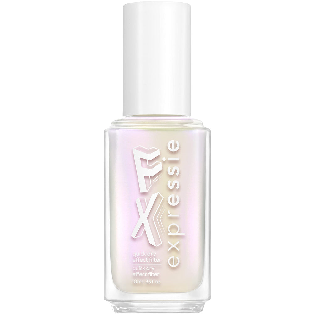 essie expressie quick dry top coat iced out fx shows icy holographic shimmer for nails