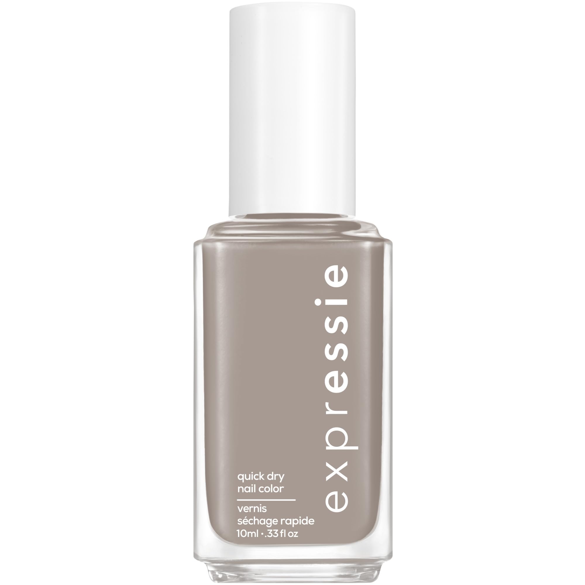 essie Expressie soft gray nail polish bottle with quick-dry cream finish for fast manicures