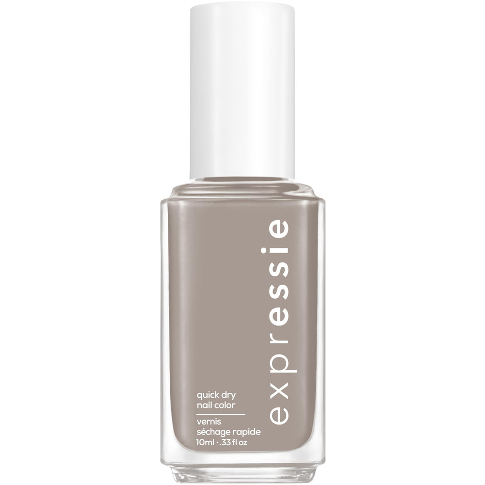 essie Expressie soft gray nail polish bottle with quick-dry cream finish for fast manicures