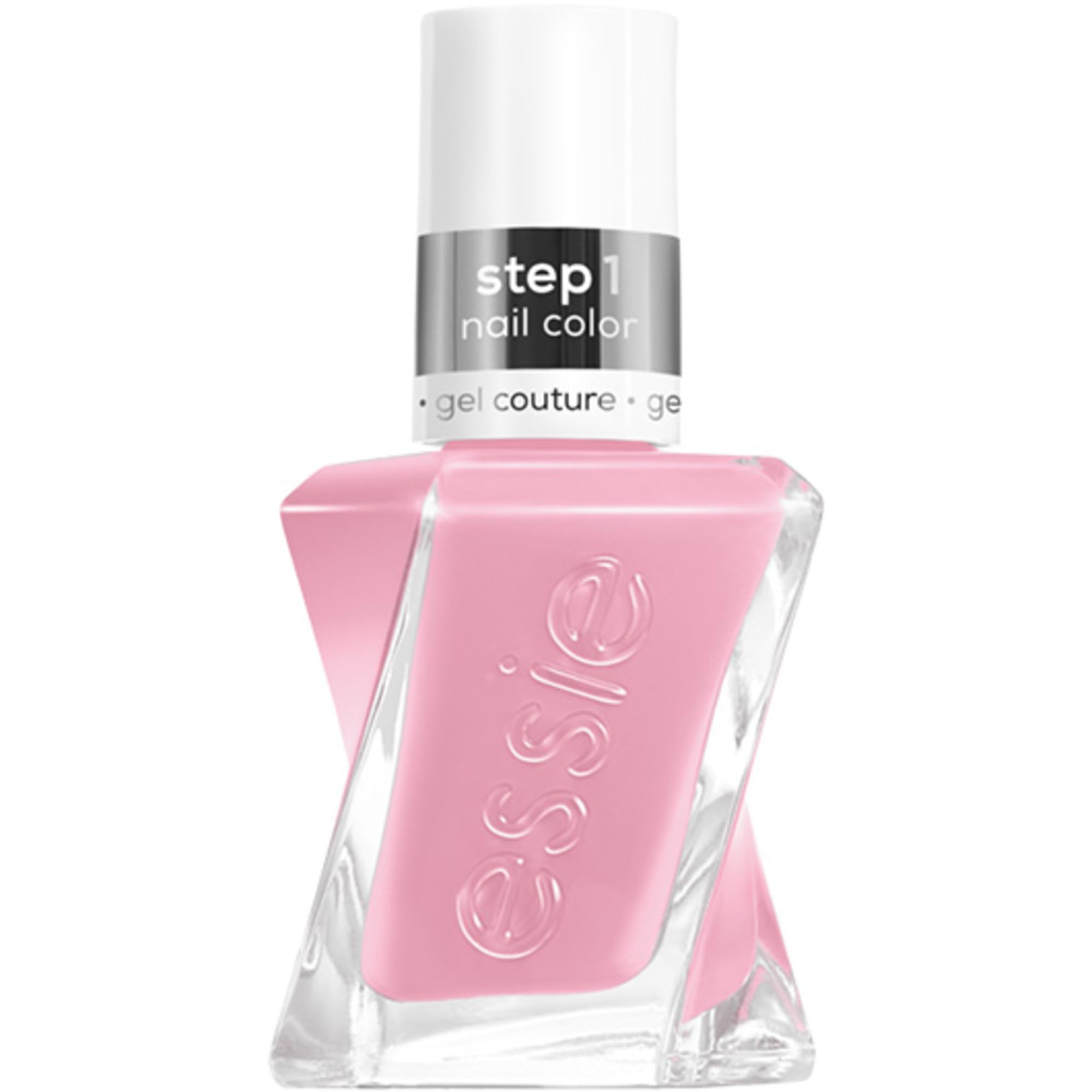 essie gel couture Bodice Goddess bottle shows soft pink lilac shade for elegant everyday wear