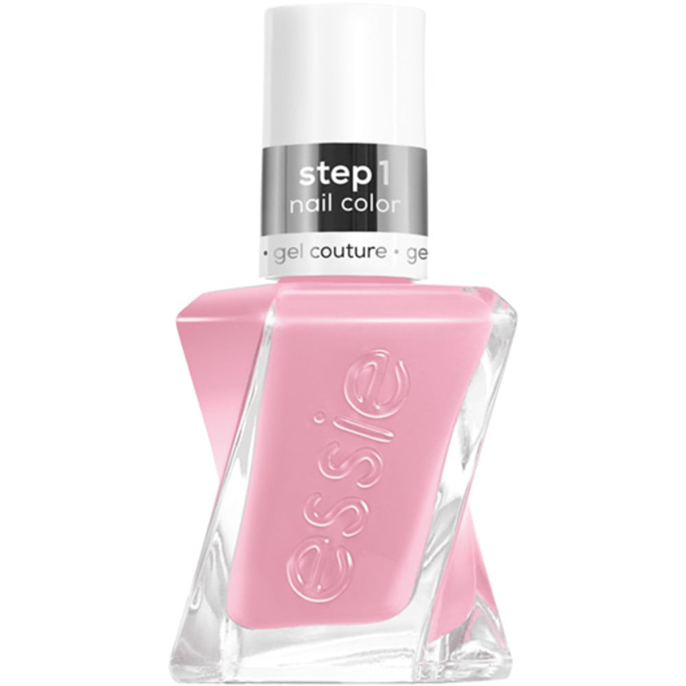 essie gel couture Bodice Goddess bottle shows soft pink lilac shade for elegant everyday wear