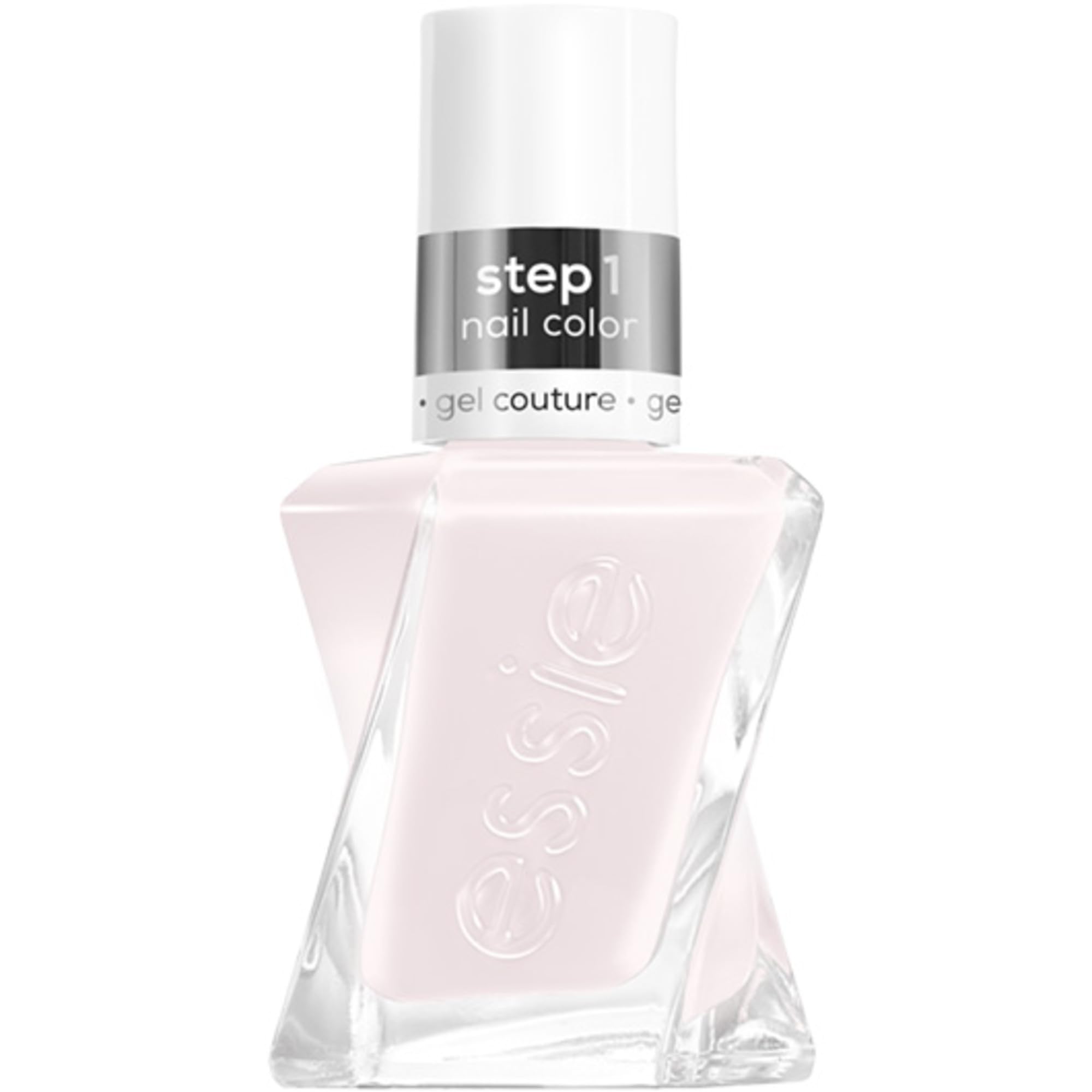 essie gel couture bottle and brush illustrate easy color application for flawless nails.