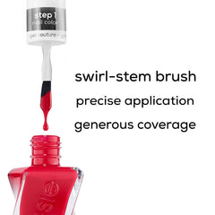 Essie Gel Couture no-base-coat-needed shot emphasizes easy two-step manicure.